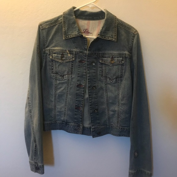 Jean jacket with pink stitching - Picture 2 of 5